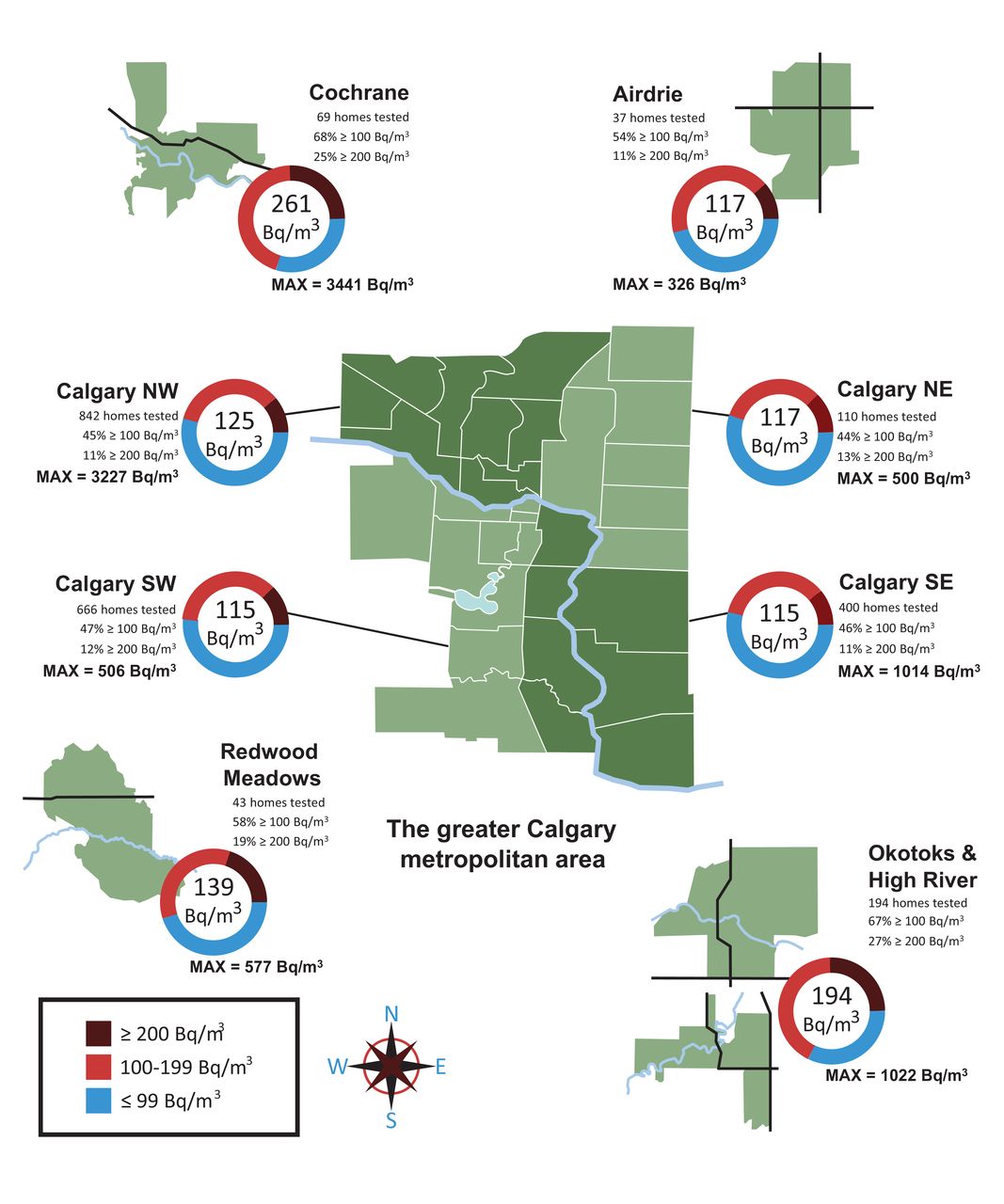 mapa de radón de alberta